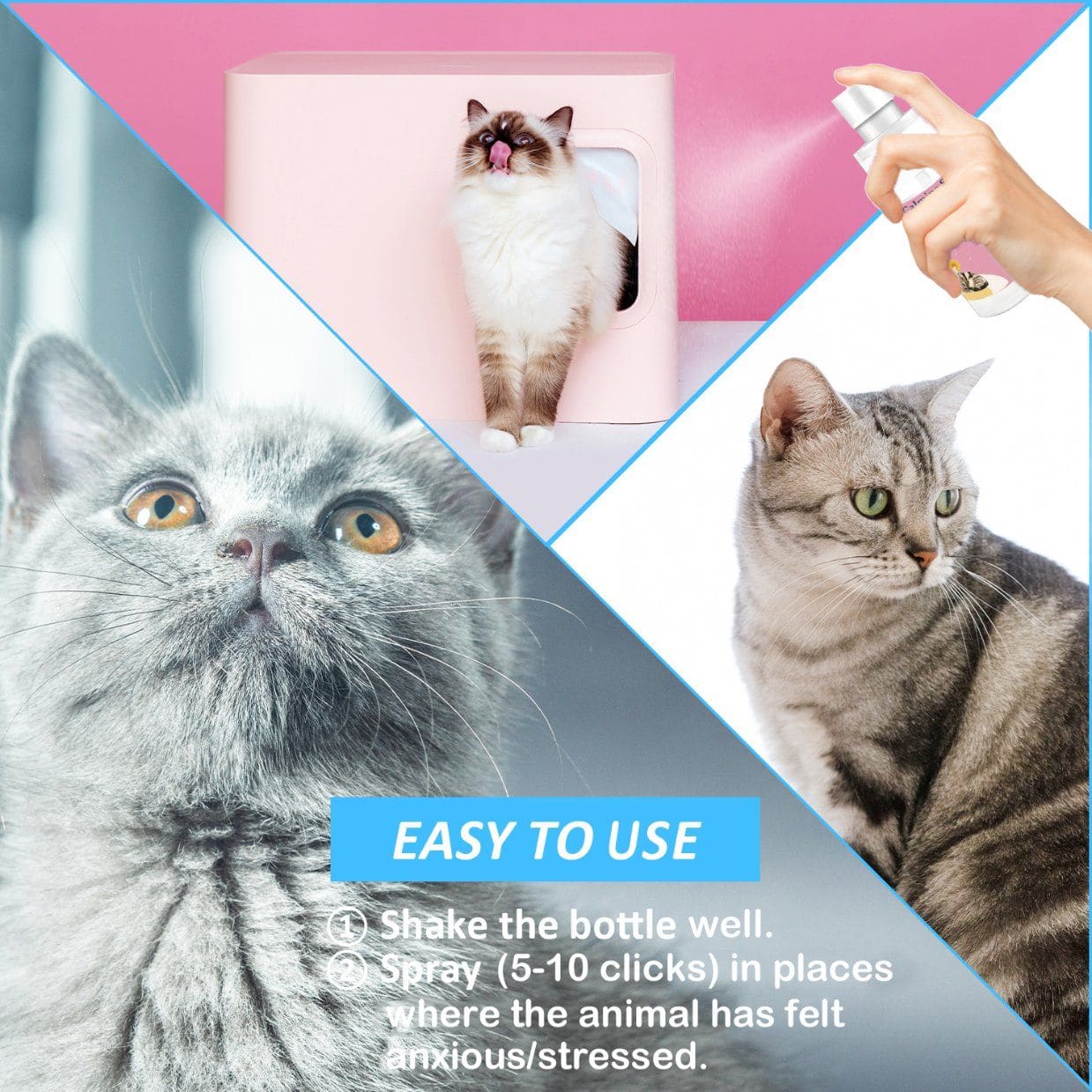 Advanllent Cat Calming Spray (60ML), Calming Pheromones For Cats - A Solution Recommended By A Veterinarian - Help Relieve Anxiety