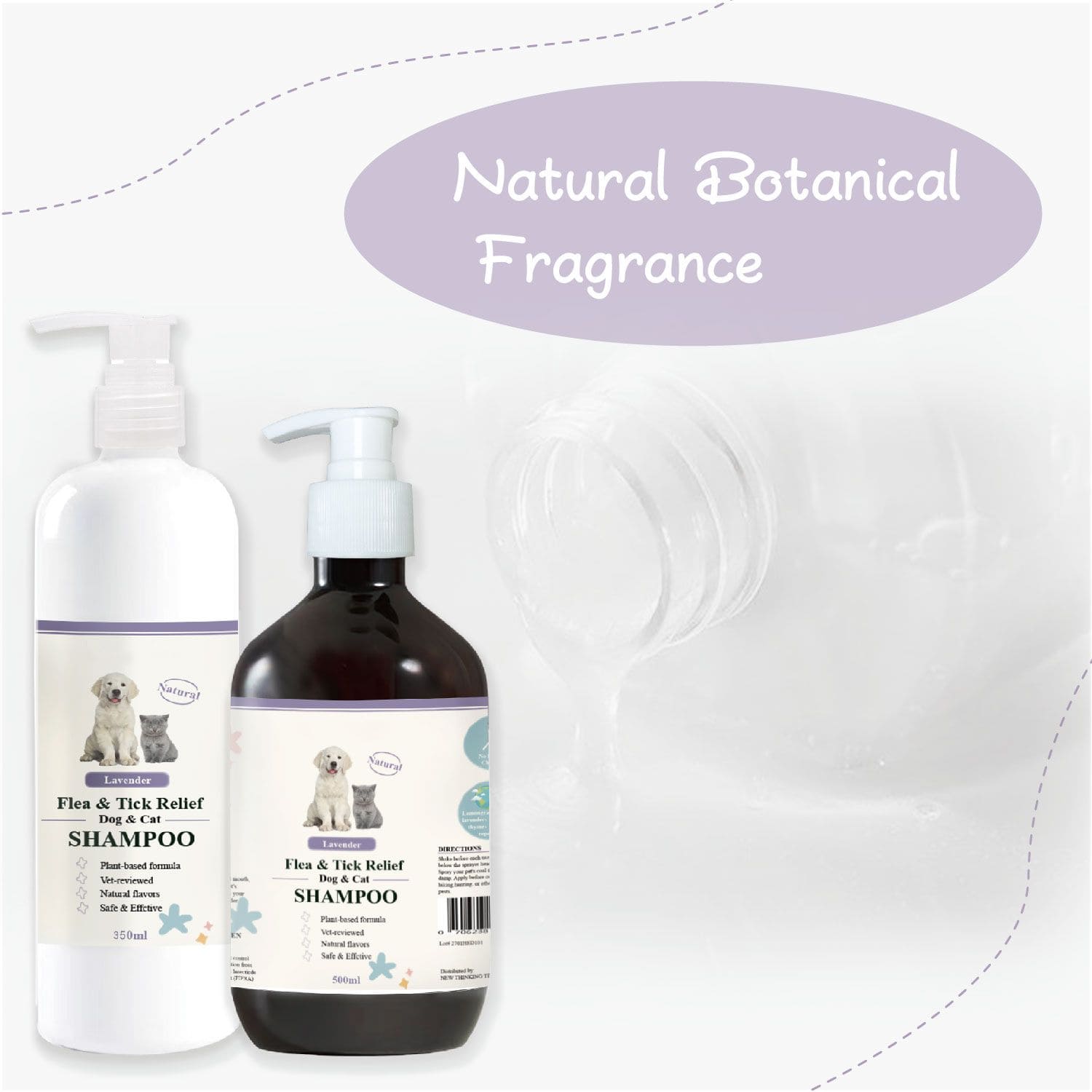 Advanllent Hypoallergenic & Natural Essential Oil Flea Shampoo For Dogs - Effective And Gentle Pet Care Solution