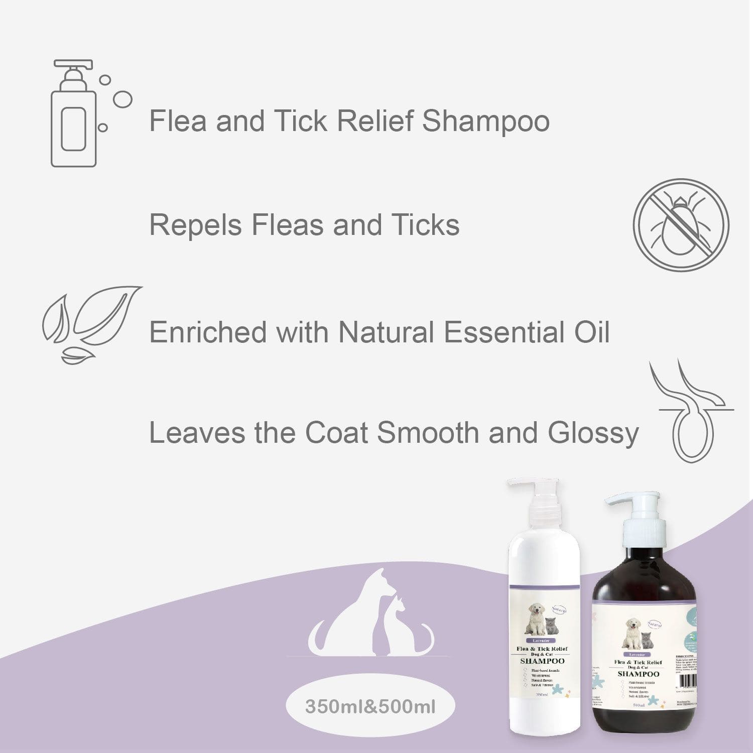 Advanllent Hypoallergenic & Natural Essential Oil Flea Shampoo For Dogs - Effective And Gentle Pet Care Solution